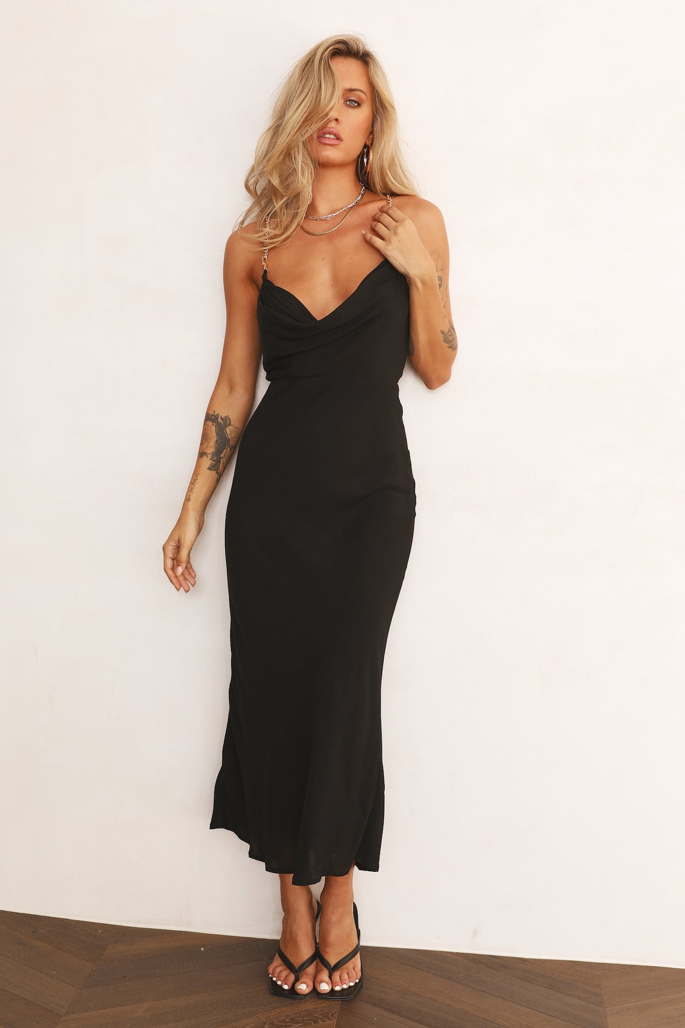 RUNAWAY Khalessi Midi Dress Black