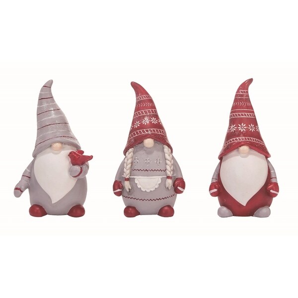 Transpac Resin Multicolor Christmas Medium Gnome Figurines Set of 3