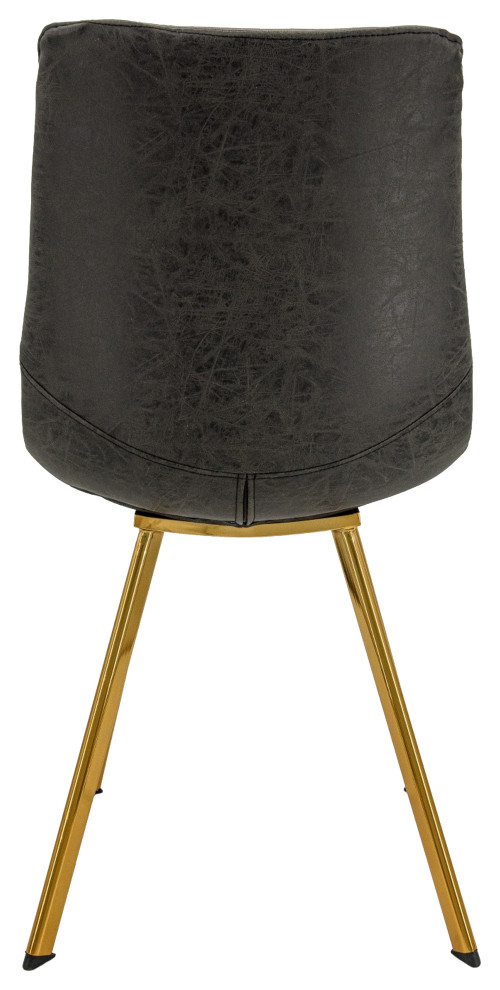 LeisureMod Markley Modern Leather Dining Chair With Gold Legs   Contemporary   Dining Chairs   by LeisureMod  Houzz