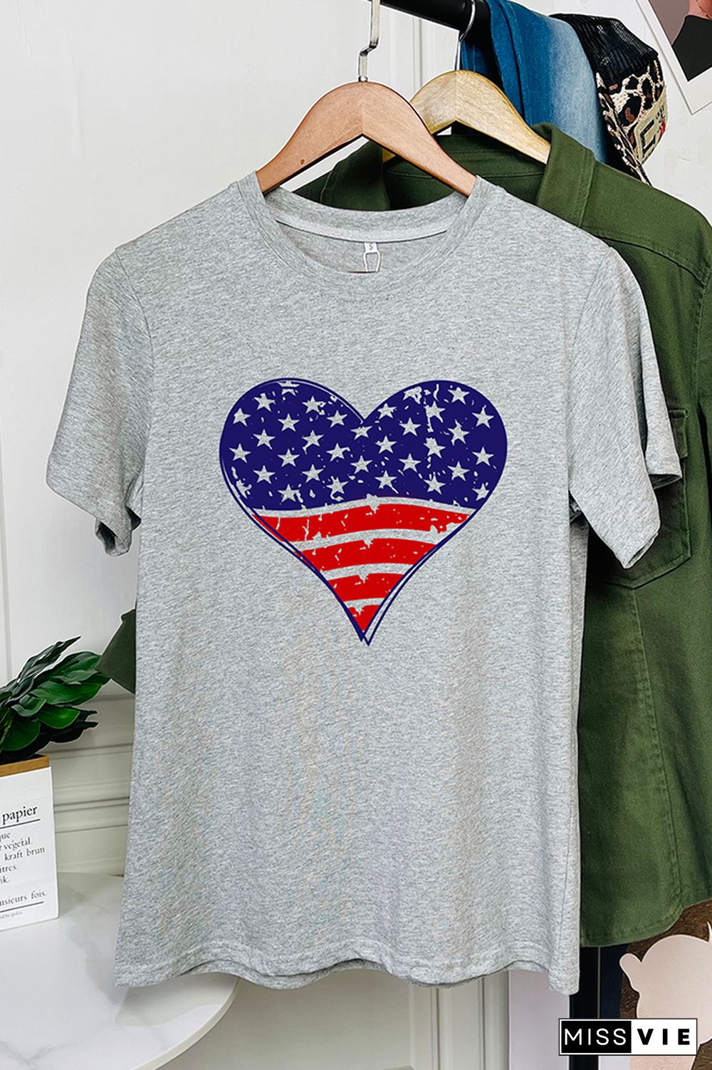 Patriotic Grunge Heart Graphic T-Shirt Wholesale