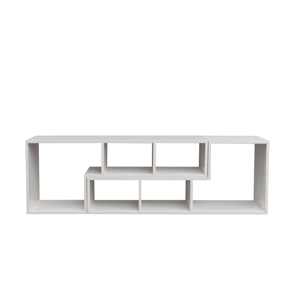 Double L Shaped TV Stand Entertainment Center Display Shelf