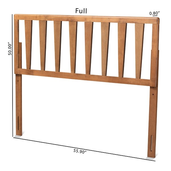 Duncan Contemporary Ash Walnut Finished Wood Headboard - - 32969788