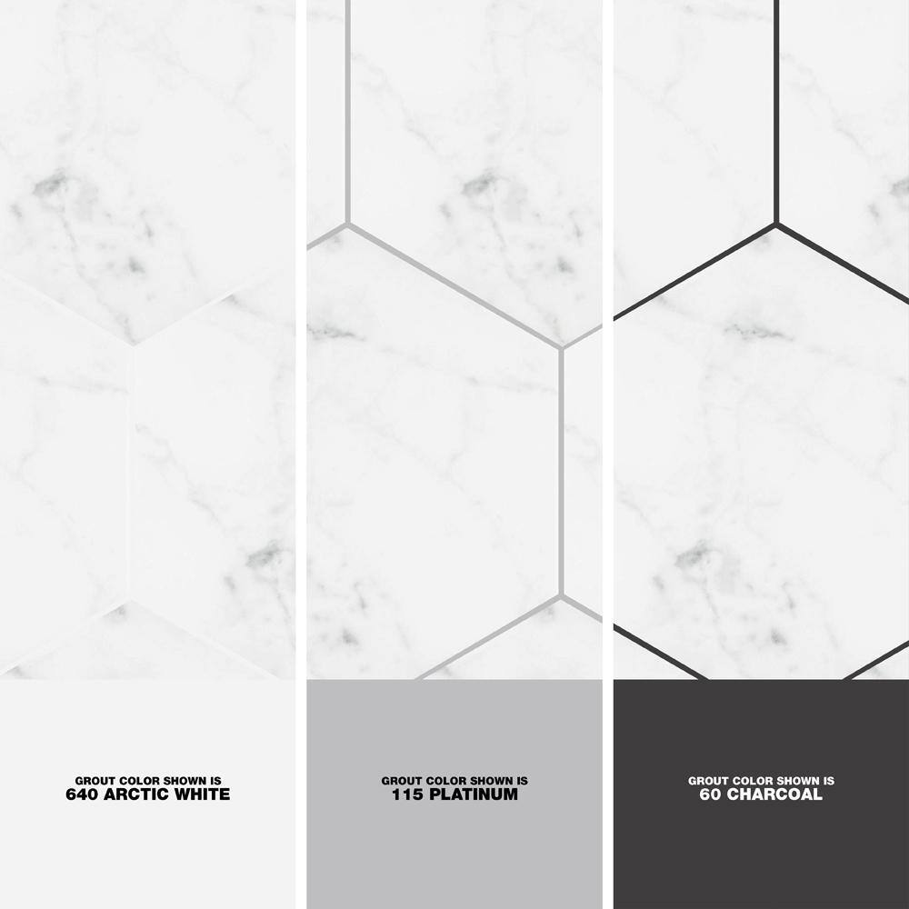 Merola Tile Classico Carrara Hexagon 7 in. x 8 in. Porcelain Floor and Wall Tile (7.5 sq. ft.Case) FEQCRX