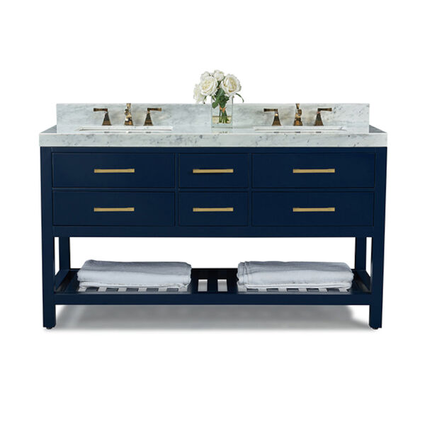 Elizabeth Heritage Blue White 60-Inch Vanity Console