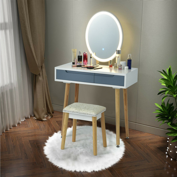 Costway 06825394 Touch Screen Vanity Makeup Table ...