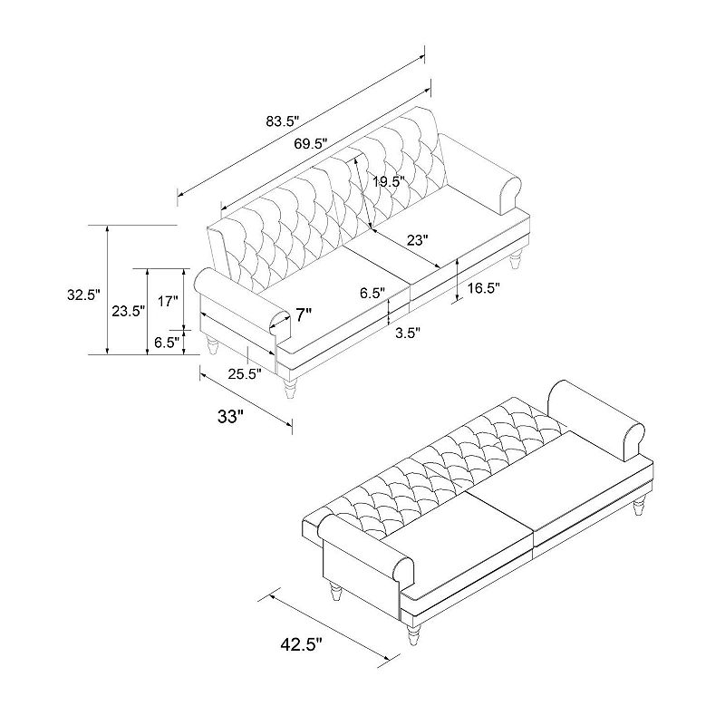 Novogratz Cassidy Futon Sofa