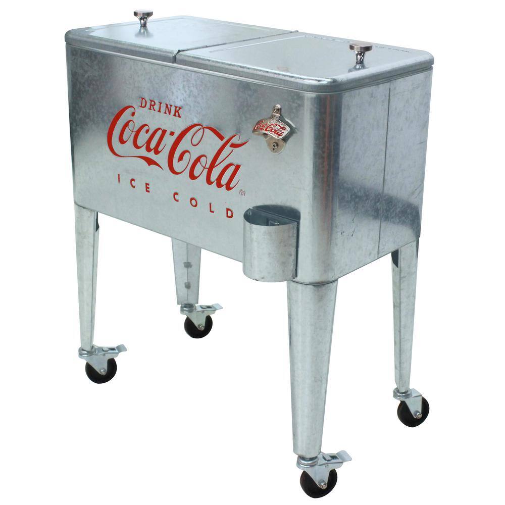 Leigh Country 60 Qt. Galvanized Coca-Cola Embossed Cooler CP 98104