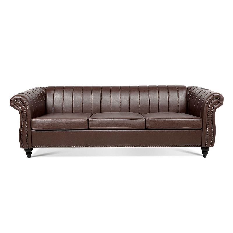 F.c Design Rolled Arm Chesterfield Three Seater Sofa