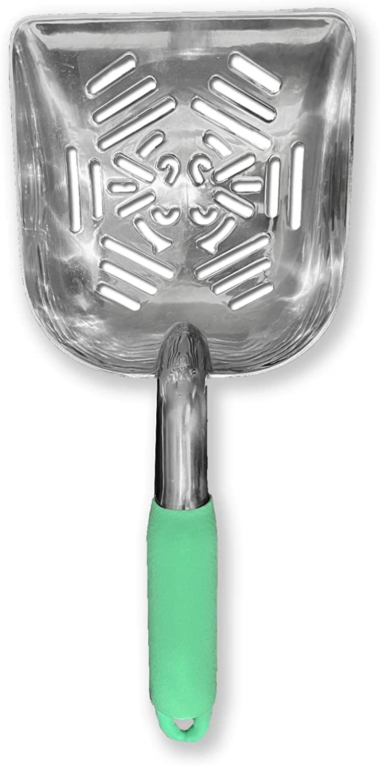 Felix and Fido Mighty Scoop Cat Litter Scoop – All Metal Scoops for Kitty Litter Boxes – Sifter， Deep Shovel， Solid Core – Corrosion Resistant Litter Box Cleaner 13 x 5.6 x 1.6 in.