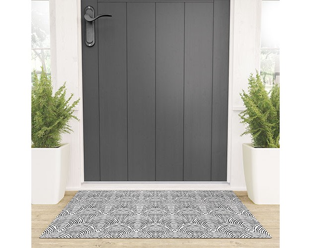 Alison Janssen Hand Drawn Deco Looped Vinyl Welcome Mat Society6