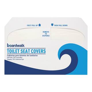 Boardwalk Premium Half-Fold Toilet Seat Covers (250 CoversSleeve 10 SleevesCarton) BWKK2500B