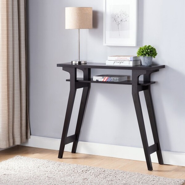 Q-Max Modern Console Table for Hallway and Entryway Features a Two-tier Shelving Unit