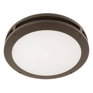 Feit Electric 13 in. 18.5-Watt Bronze Integrated LED Outdoor Security Flush Mount Ceiling Canopy Light (3-Pack) S13CM850BZ3