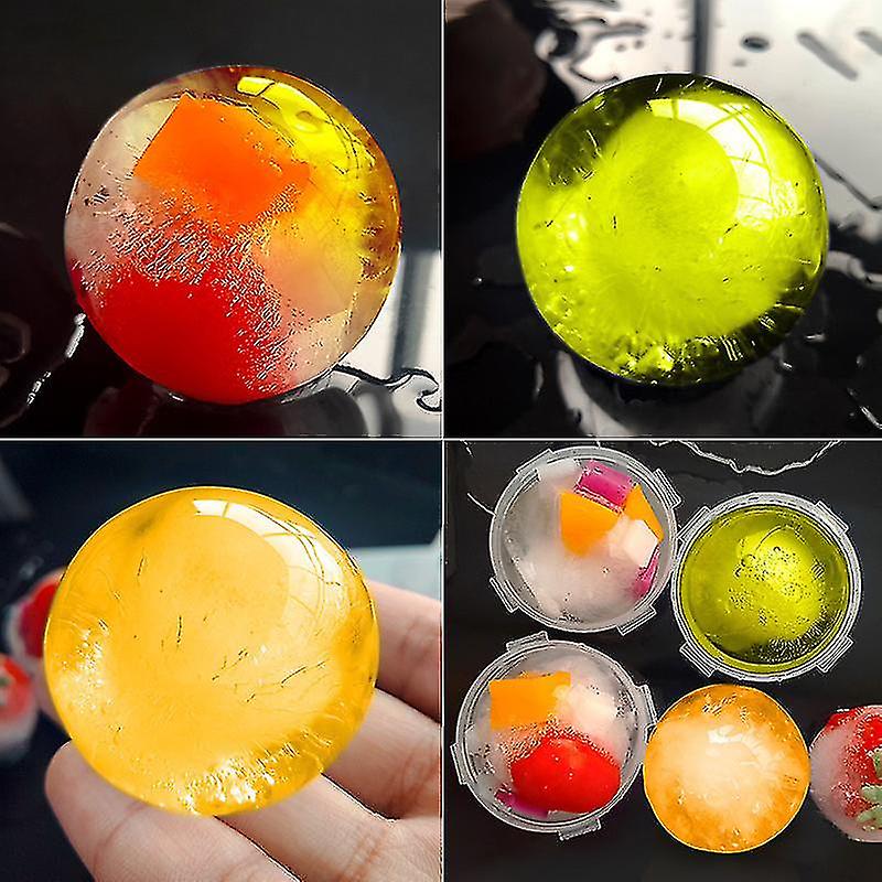 4pcs Round Ball Ice Cube Plastic Ice Mold Whiskey Ice Tray Random Color