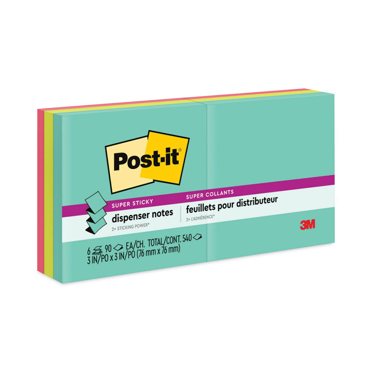 Pop-up 3 x 3 Note Refill by Post-itandreg; Dispenser Notes Super Sticky MMMR3306SSMIA