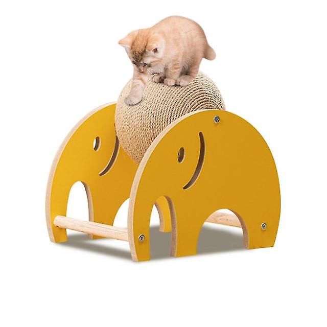 Wooden sisal cat scratcher with ball