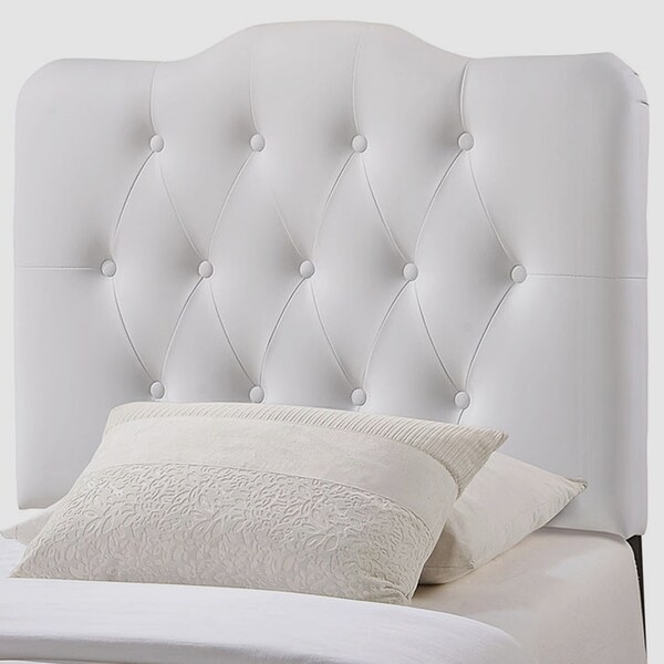 Rovna White Upholstered Tufted Twin Size Headboard - - 27468504