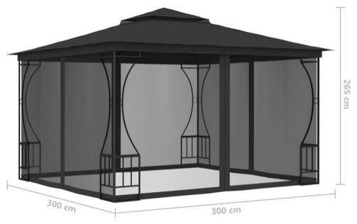 vidaXL Gazebo Canopy Tent Patio Pavilion Party Tent Sunshade with Nets Cream   Contemporary   Sheds   by vidaXL LLC  Houzz