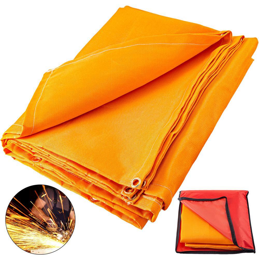 VEVOR 8 ft. x 10 ft. Emergency Fire Blanket Fiberglass Heat Resists 1022F Welding Mat with Carry Bag Orange HT8X10JS000000001V0