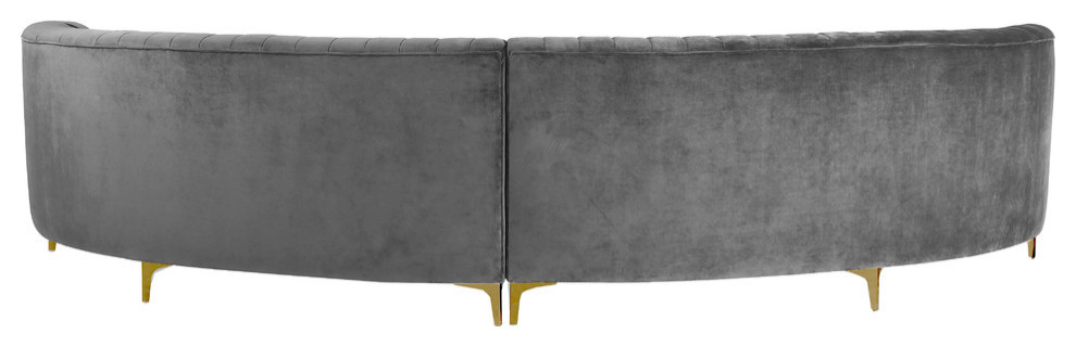 Jackson Velvet 2 Piece Sectional   Contemporary   Sectional Sofas   by Meridian Furniture  Houzz