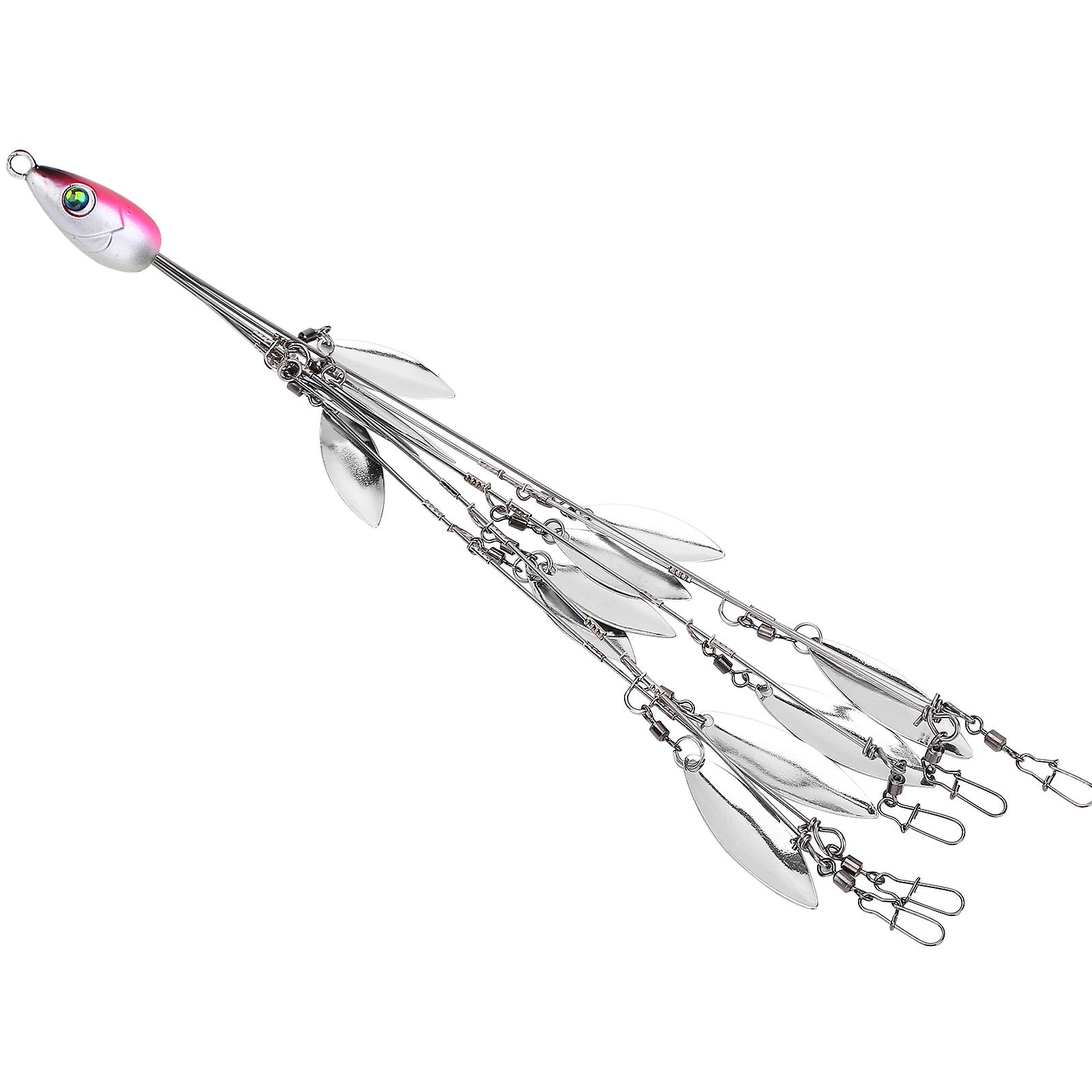 12 Bladed Umbrella Rig Fishing Multilure And Baits Rigs With Swivels Artificial Bait Kitpink