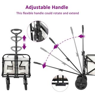 Tidoin Heavy Duty 4-Wheeled Folding Portable Hand Cart in White DHS-YDW1-317