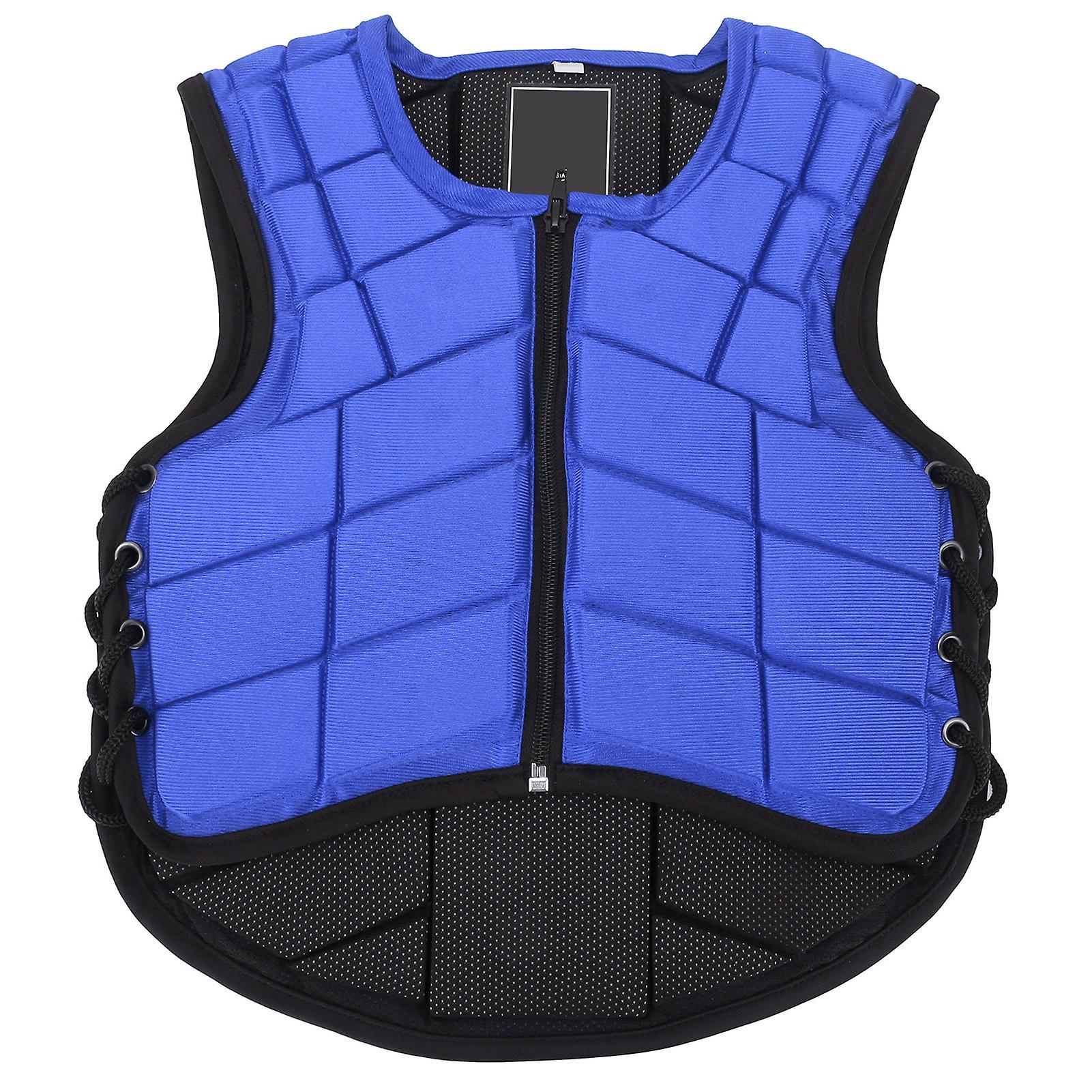 Kids Equestrian Vest Foam Padded Safety Horse Riding Protective Gear Body Protector Bluecm