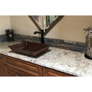 Premier Copper Products Rectangle 20 in. Hammered Copper Vessel Sink in Oil Rubbed Bronze VREC2014DB