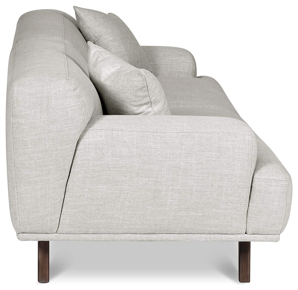 Elegant Sofa  Ash Wood Legs  ampComfortable Seat With 2 Loose Pillows   Midcentury   Sofas   by Decor Love  Houzz