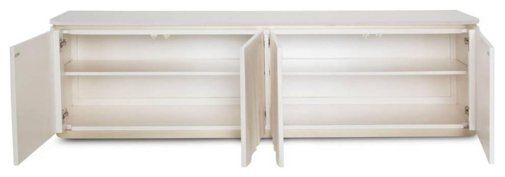 Aico Amini London Place Media Cabinet in Creamy Pearl   Transitional   Media Cabinets   by AMOC  Houzz