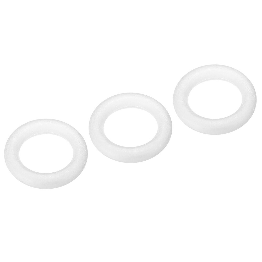 2.8 Inch Foam Wreath Forms Round Craft Rings for DIY Art Crafts Pack of 3   White