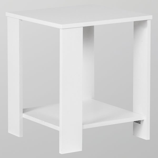 Saint Birch Miami White Wood Grain End Table (Set of 2)