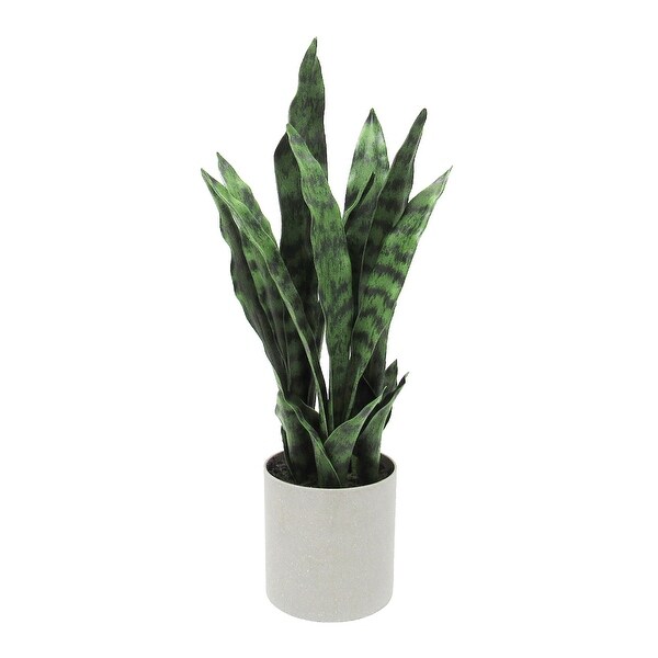 Artificial Sansevieria Snake Plant in Grey Pot