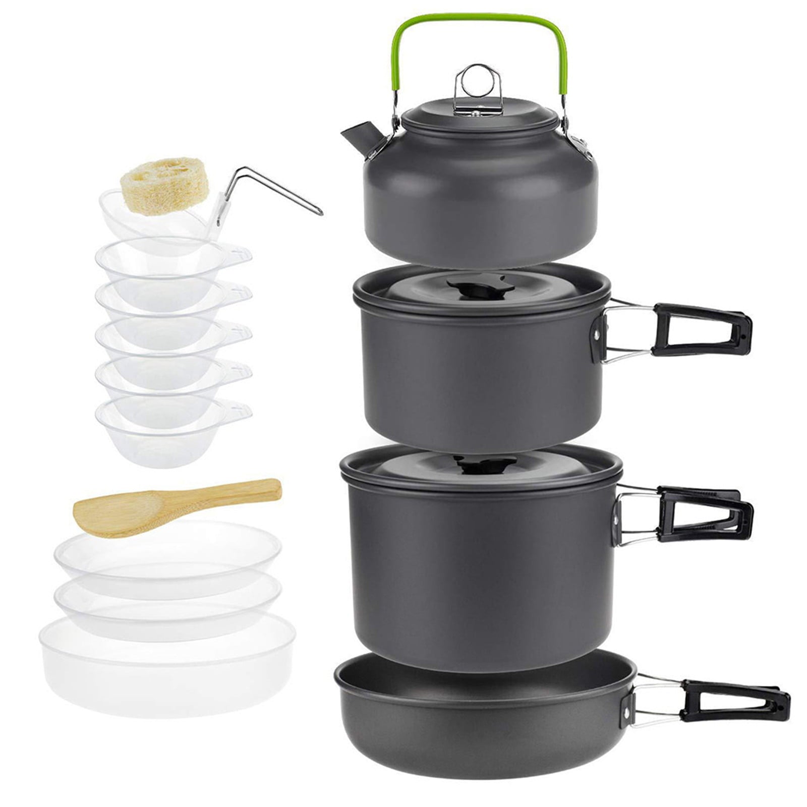 Wepro Outdoor Camping Cookware Combination Cookware Tableware Picnic Bowl Pot Pan Set