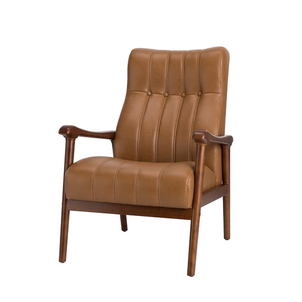 Olinto Wood Upholstery Armchair with Solid Wood Legs by HULALA HOME