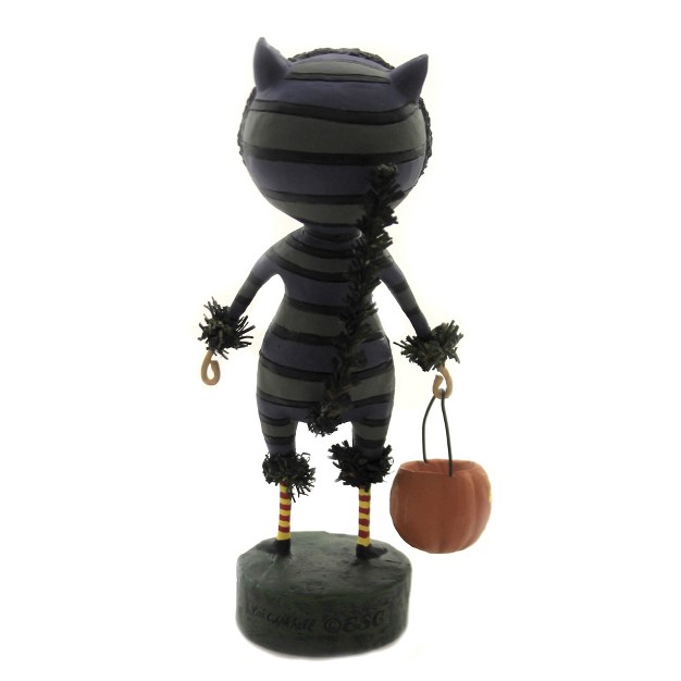 Lori Mitchell Sour Puss One Halloween Figurine 6 5 Inches Pumpkin Halloween Cat 11097 Polyresin Gray