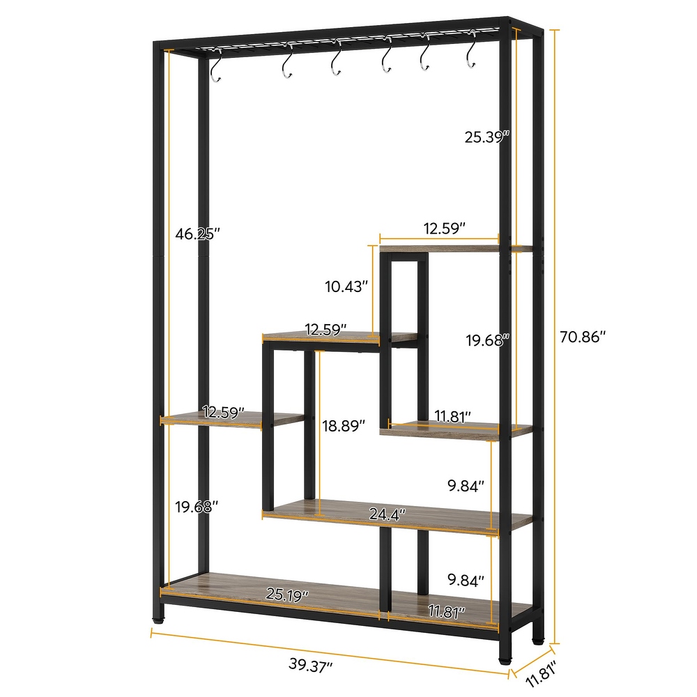 5 Tier Tall Indoor Plant Stand  Large Plant Shelf with 10PC S Hanging Hooks