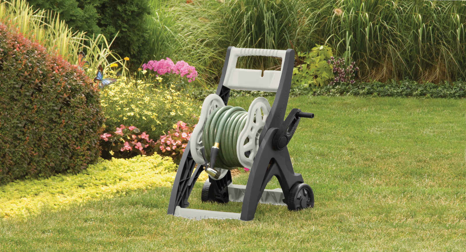 Suncast 175 ft. Hosemobile Hose Reel Cart， Gray