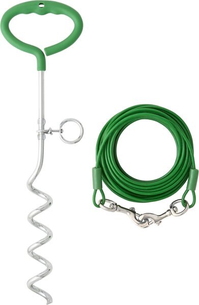 Frisco Easy Grip Stake with Tie Out Cable， Large