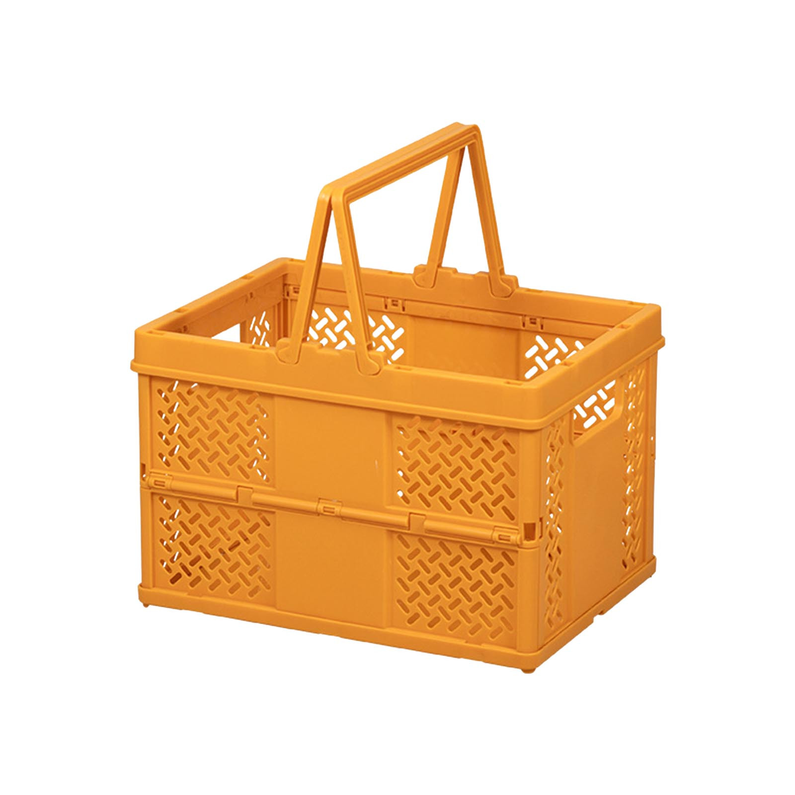 Puntoco Clearance Outdoor Picnic Basket Vegetable Portable Carry Basket Vegetable and Fruit Basket Folding Storage Basket Rollback Orange