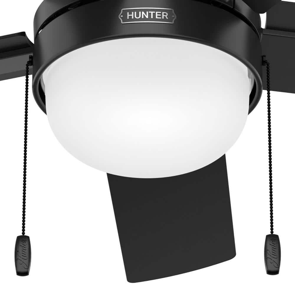 Hunter Zeal 44 in Matte Black Indoor Ceiling Fan with Light Kit