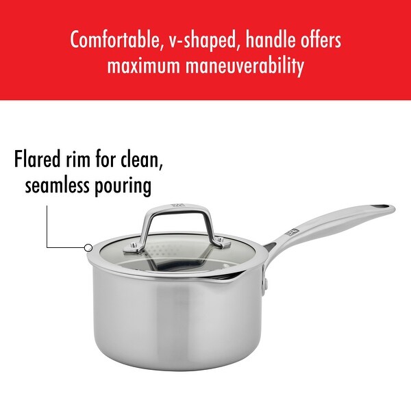 ZWILLING Energy Plus 2-qt Stainless Steel Ceramic Nonstick Tall Saucepan