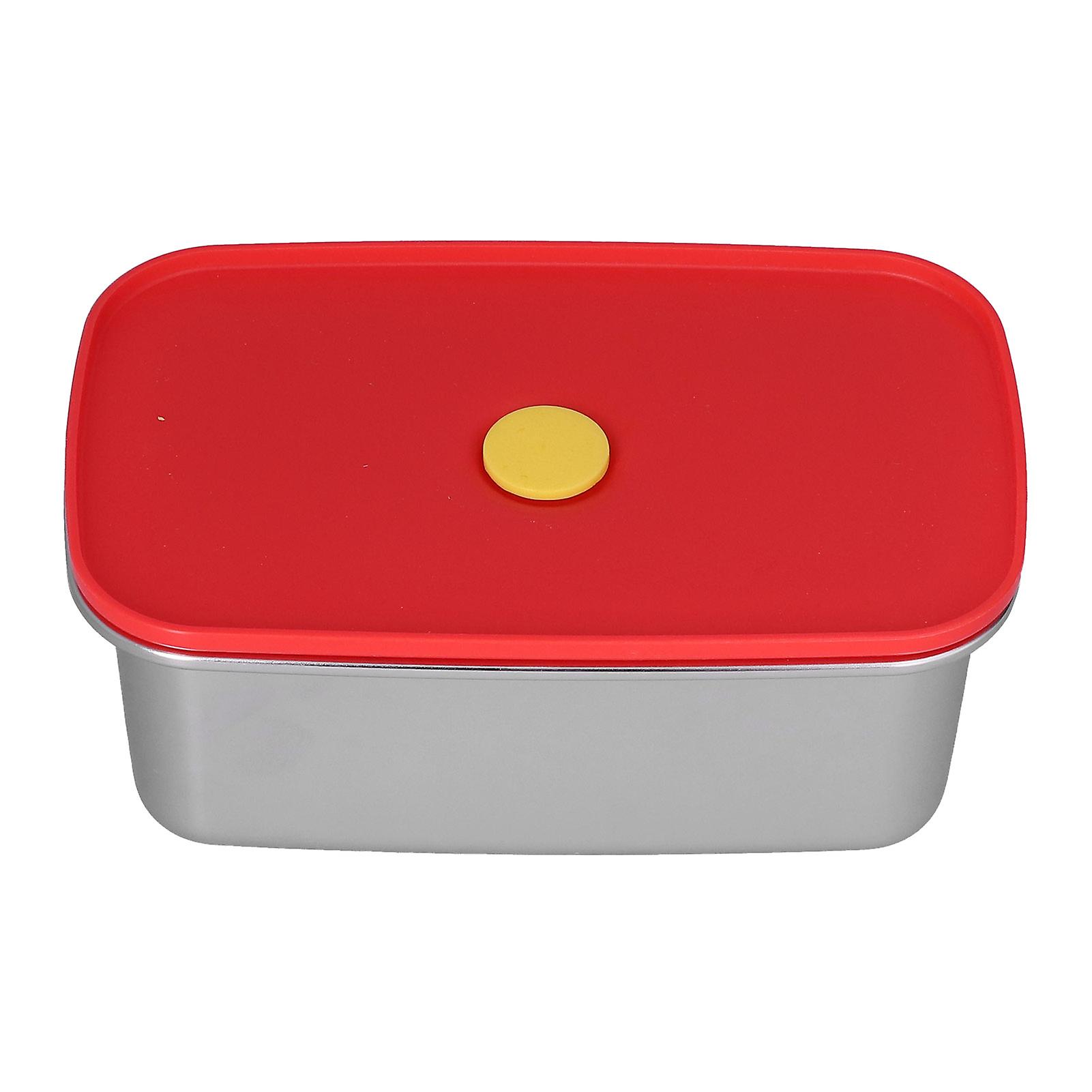 Lunch Box Red Non Pollution Good Sealing Lightweight Easily Clean Bento Box For Workers1000ml