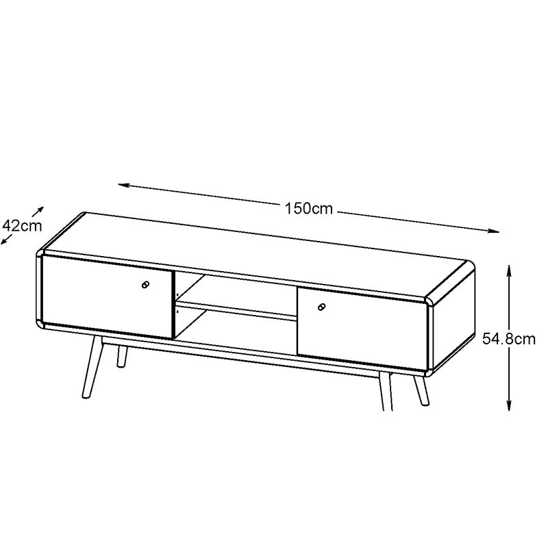 KAISU Entertainment TV Unit 150cm -  Natural & White