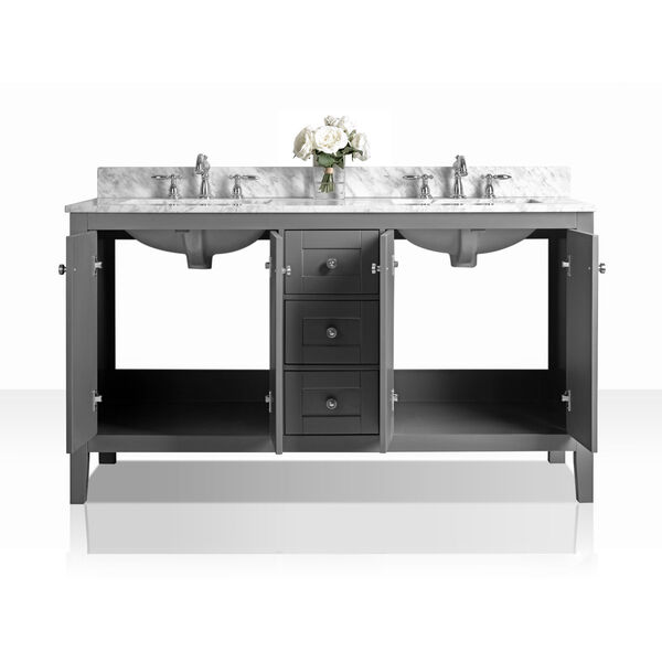 Maili Sapphire Gray 60-Inch Vanity Console with Mirror