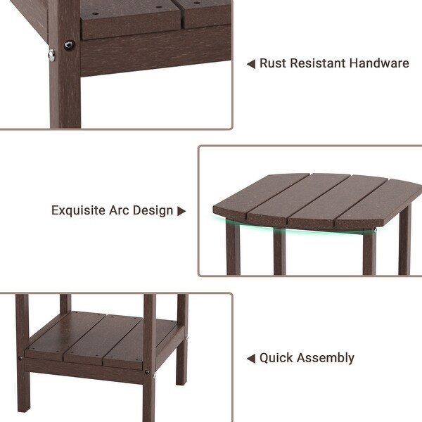 Outdoor Side Table for Adirondack Chairs，AllWeather Resistant HumidityProof Waterproof StainProof Accent Tables