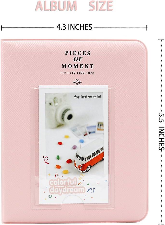 64 Pocket Mini Photo Album， Suitable For Fuji Instax Mini 7s 8 8+ 9 25 26 50s 70 90 Instant Camera And Business Card (pink 16 Pages).