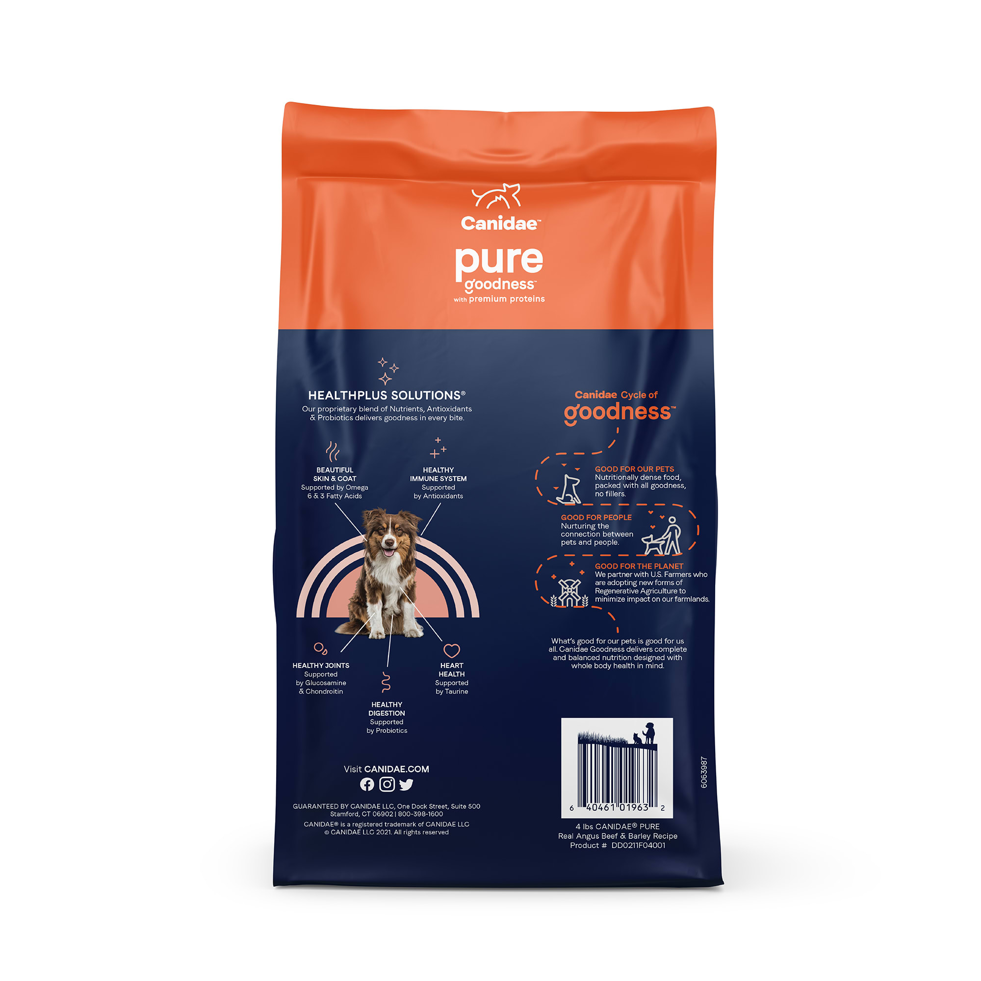 Canidae Pure Wholesome Grains Limited Ingredient Real Angus Beef and Barley Recipe Dry Dog Food， 24 lbs.