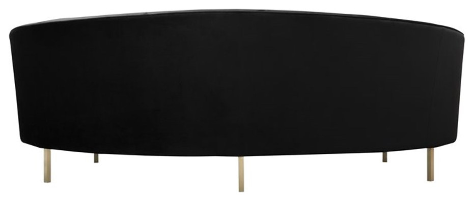 TOV Furniture Baila 32.9 quotH Transitional Velvet and Pine Wood Sofa in Black/Gold   Contemporary   Sofas   by Kolibri Decor  Houzz