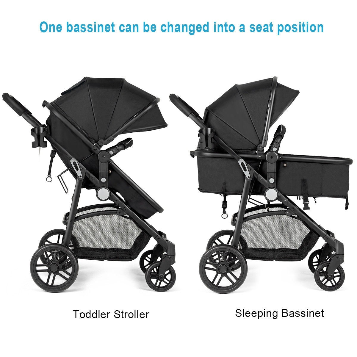 BABY JOY Baby Stroller, 2 in 1 Convertible Carriage Bassinet to Stroller